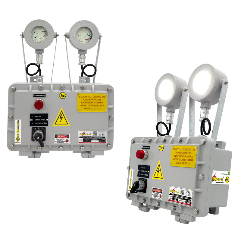 LUMIN&Aacute;RIA DE EMERG&Ecirc;NCIA - BLOCO AUT&Ocirc;NOMO - TMX-27-BA